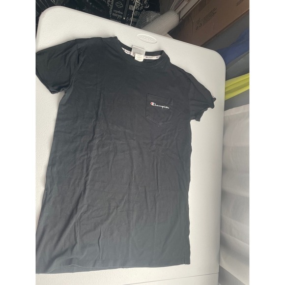 Champion Pocket T-Shirt Black Menswear Short Sleeve Crew Neck Medium - Picture 1 of 5